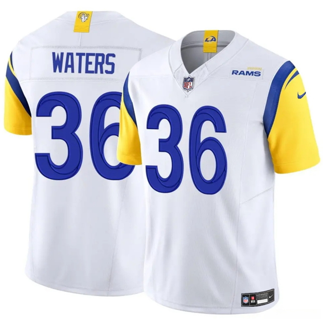 Men's White Los Angeles Rams #36 Jordan Waters 2024 F.U.S.E. Vapor Untouchable Stitched Football Jersey